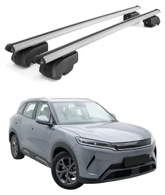 Imagen del producto de Barras de techo transversales para BYD Atto 2, modelos 2025-2026, de aluminio, color gris, juego de 2 unidades, Imagen generada por IA