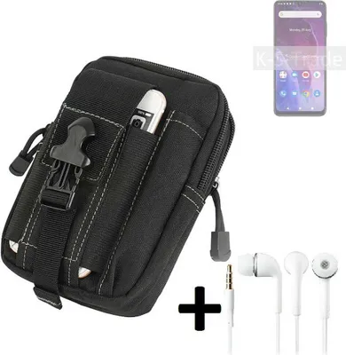 Produktbild von K-S-Trade Gürteltache + Kopfhörer kompatibel mit Cubot P60 Gürtel Tasche Holster Schutz Hülle Handy Hülle  schwarz inkl. Extrafächer