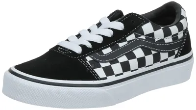 Immagine prodotto di Vans Ward, scarpe da ginnastica in suede e tela, unisex, per bambini, colore nero (motivo a scacchi) nero/bianco