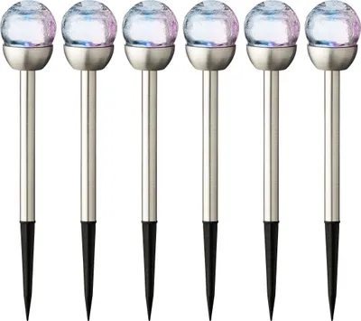 Produktbild von LED Solar Außenleuchte 24cm Edelstahl mit Farbwechsel 6er Set