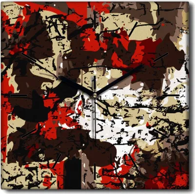 Produktbild von Coloray Uhr auf Leinwand 30x30 cm Wand Uhr Dekoration Wohnzimmer Segeltuch schwarze Hände -Abstraktion Kunstkunst