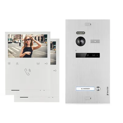 Produktbild von BALTER EVO QUICK Video Türsprechanlage Silber Set für 1-Familienhaus 2x 4,3" Monitor