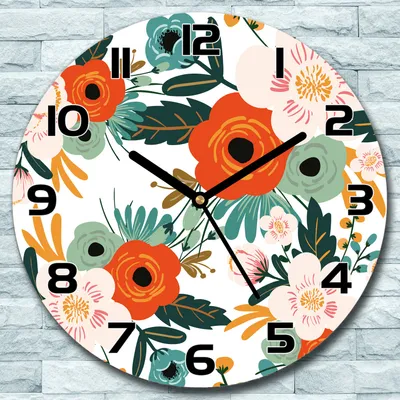 Produktbild von Wanduhr aus Glas Rund fi 30 Farbenfroh Quarz Deko Wohnzimmer Büro
