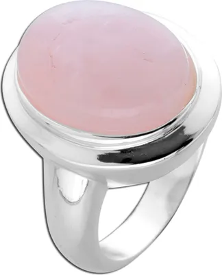 Produktbild von Rosenquarz Damenring Silber 925 rosa Solitär Edelstein 20