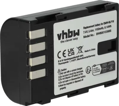 Produktbild von vhbw Akku Ersatz für Panasonic DMW-BLF19E, DMW-BLF19 für Kamera (1100 mAh, 7,2 V, Li-Ion)
