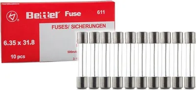 Produktbild von 10er Päckchen Feinsicherungen Glassicherungen flink 6,3x32mm 250V TYP 611 - Größe: 12,5A