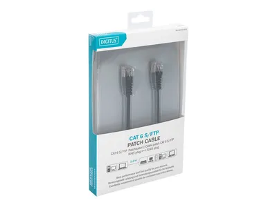 Zdjęcie produktu dla Digitus kabel połączeniowy CAT 6 S-FTP, 1 m, Cat6, S/FTP (S-STP), RJ-45, RJ-45, Czarny