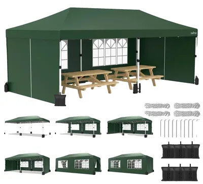 Obrázek produktu pro Pavilon, vodotěsný, s nastavitelnou výškou, rozměry 3 x 6 metrů, se 4 stěnami