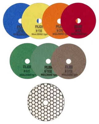 Image de Disque diamant polissage et poncage a sec ø100 mm gr. 3000 - RUBI - 62976