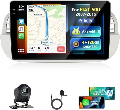 Obrázek produktu pro Autorádio 9 palců - 4 GB RAM - 128 GB ROM - s bezdrátovým Carplay a Android Auto - vylepšený zážitek z multimédií - ShopVlot