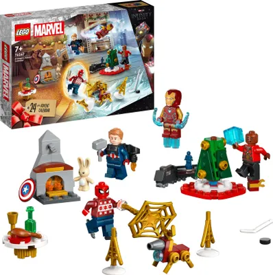 Produktbild von LEGO 76267 Marvel Avengers Adventskalender 2023, Weihnachtskalender mit 24 Geschenken inkl. Captain America, Spider-Man, Iron Man und weiteren Superhelden-Minifiguren, Weihnachts- und Advents-Geschenk