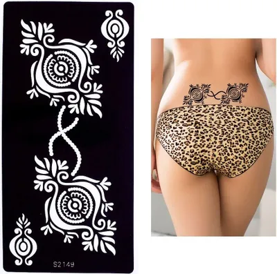 Produktbild von Henna Tattoo Schablone Airbrush Stencil Blume