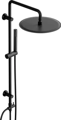 Immagine prodotto di JOHO Sistema doccia in acciaio inox senza rubinetto, doccia a pioggia nero opaco Set doccia con supporto parete,soffione,asta doccia e soffione D30 cm