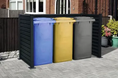 Obrázek produktu pro Box na odpadky, ohrádka na odpadky II ocel 210 x 100 cm antracitová