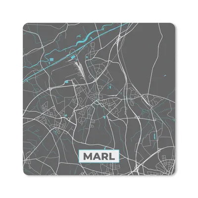 Produktbild von MuchoWow® Mauspad Mousepad Blau - Deutschland - Karte - Stadtplan - Marl 20x20 cm - Mousepads - Maus Mat - Pad - Mausunterlage - Desk Mat - Bureauartikeln