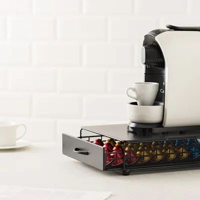 Produktbild von Navaris Kapselhalter für u.a. Vertuo Nespresso Kapseln - Aufbewahrung für 40 Kaffeekapseln einer Kapselmaschine - Kapsel Aufbewahrungsbox in Schwarz