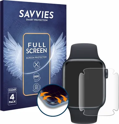 Produktbild von 4x Savvies Fullscreen Schutzfolie für Apple Watch SE 2022 (40 mm) Displayschutz Folie Fullcover Klar Transparent