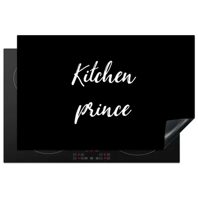 Produktbild von KitchenYeah© Herdabdeckplatte Zitate - Küchenprinz - Männer - Induktionskochfeld , 80x52cm, Küche Deko, Glaskeramikkochfeld Herdabdeckung, Abdeckplatte fùr Kochfeld