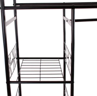 Immagine prodotto di Appendiabiti in metallo Ginevra, appendiabiti armadio scaffale in metallo 172x100x43cm ~ con tenda
