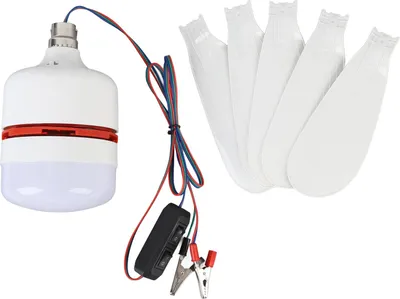 Zdjęcie produktu dla Przenośny wentylator sufitowy ze światłem LED DC 12V Odłączane łopatki Namiot kempingowy do wędkowania na zewnątrz 16,5 cala