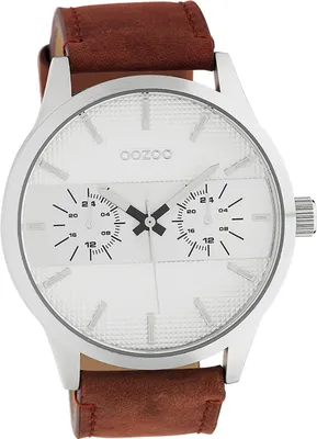 Productafbeelding van Oozoo dames- en herenhorloge, bruin, analoog, met leren band, model D2UOC10535