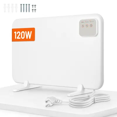 Image de Panneau chauffant infrarouge de 120W pour table, avec minuterie, 3 niveaux de puissance et pieds stabilisateurs