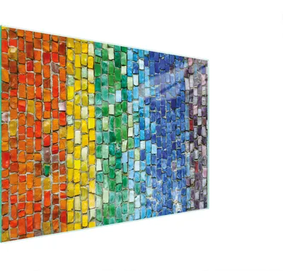 Image de Planche à découper Plaque de cuisson multi-verre 30x22 cm Pierres multicolores