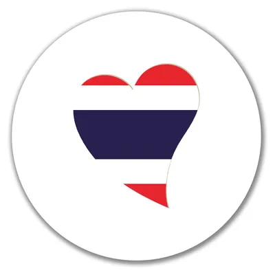 Produktbild von Huuraa Aufkleber Thailand Flagge Herz 10cm rund Sticker Geschenkidee