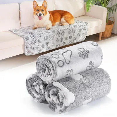 Produktbild von Solidchoice – Set aus 3 waschbaren Fleece-Decken für Hunde