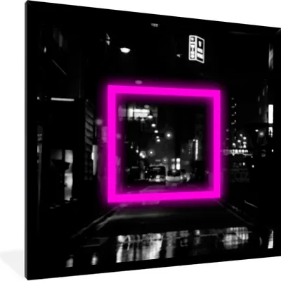 Produktbild von MuchoWow® Gerahmtes Poster Spiele - Neon - Rosa 40x40 cm - Poster mit Schwarzem Bilderrahmen Wandposter Rahmen Foto Bilder - Mit Rahmen - Wanddekoration Schlafzimmer