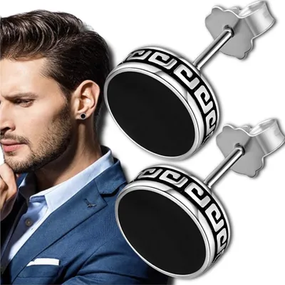 Produktbild von Silberne Ohrstecker für Herren und Damen, 8-mm-Kupferringe