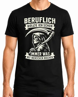 Immagine prodotto di Sempre voluto fare qualcosa con le persone Umorismo da mietitore Umorismo gotico T-shirt da uomo, nero, L