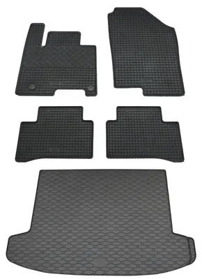 Rigum Gummi Fußmatten + Kofferraumwanne im Set für Hyundai Tucson 4, schwarz