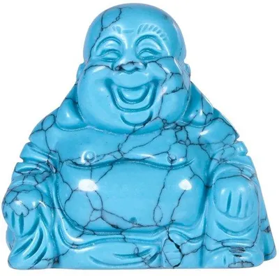 Immagine prodotto di Statuetta di Buddha in tormalina blu - Pietra portafortuna - Ornamento decorativo