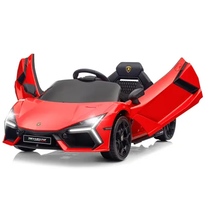 Image de Lamborghini Revuelto, voiture électrique pour enfants 12 V avec télécommande 2,4 GHz, trois vitesses, rouge