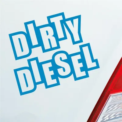 Produktbild von Auto Aufkleber Dirty Diesel Dreckig Hoher Verbrauch Sprit 12x10 cm Hellblau Sticker Heckscheibenaufkleber