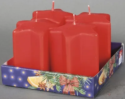 Obrázek produktu pro Vánoční svíčka HVĚZDA Ø 6,5 x 8 cm 4 ks červená