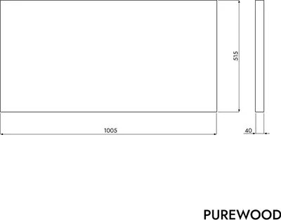 Produktbild von Waschtischplatte PUREWOOD - Eiche Massiv mit Handtuchhaltern – Breite wählbar, Breite:100 cm, Farbe Handtuchhalter:Schwarz matt