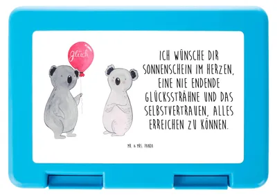 Produktbild von Mr. & Mrs. Panda Jausendose Koala Luftballon - Weiß - Geschenk, Frischhaltedose, Geburtstag, Vesperbox, Frühstücksbox, Bentobox, Lunchbox, Party, Bento Box