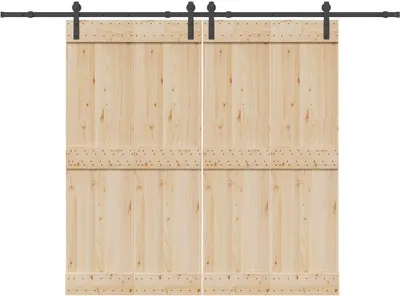 Image de Kit de quincaillerie de porte coulissante 305 cm acier noir