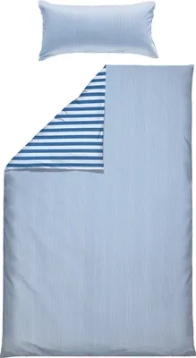 Produktbild von Erwin Müller Wendebettwäsche blau-weiß 1x 135x220 cm + 1x 40x80 cm