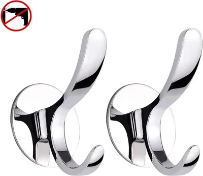 Produktbild von Haken Selbstklebend Saugnapf Haken Klebehaken Handtuchhaken Ohne Bohren, Edelstahl, Poliertes Finish, 2 Stück