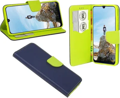 Produktbild von Buch Tasche "Fancy" SAMSUNG GALAXY M30s (M307F) Handy Hülle Schutzhülle mit Standfunktion, Kartenfach Blau-Grün