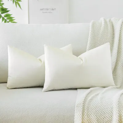Samt Kissenbezug Set 2er-Pack 40x60 cm Beige