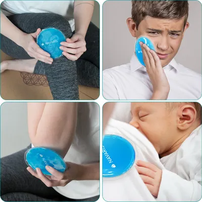 Produktbild von Navaris Gelkompressen Set zur Kühlung oder Erwärmung - 10x Kühlpads Wärmepad Kompressen - kalt warm wiederverwendbar - inkl. Baumwollbezüge Wärmepads