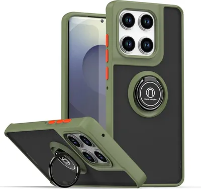 Image de Etui pour Motorola Edge 60/Edge 60 Fusion étui en TPU translucide mat avec porte-anneau et support Vert Armée
