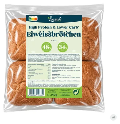 Produktbild von Locawo Low Carb Eiweissbrötchen 240g