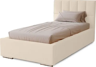 Produktbild von Polsterbett Dream 90x200 cm, Bett mit Kopfteil, Doppelbett mit Bettkasten, Lattenrost und Matratze aus Holz, Velourstoff:  Beige