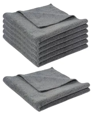 Imagen del producto de Paños de limpieza de microfibra, sin bordes, color gris, 40x40 cm, paquete de 6 unidades, antillanto para automóviles y hogar