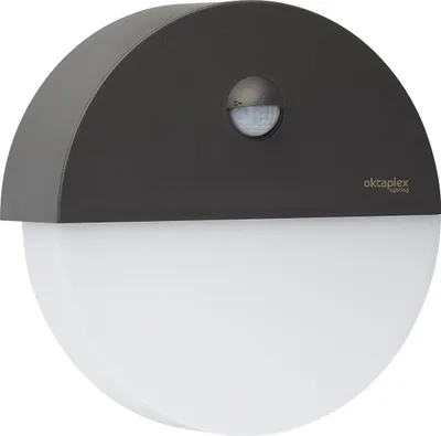 Produktbild von Oktaplex Außenwandleuchte mit Bewegungsmelder 3000K warmweiß 10W Außenlampe IP54 230V anthrazit